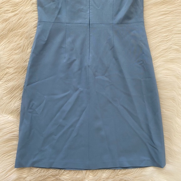 Theory Blue Gray Virgin Wool Crepe Fabric Sleeveless A-Line Raneid Dress - Picture 9 of 11